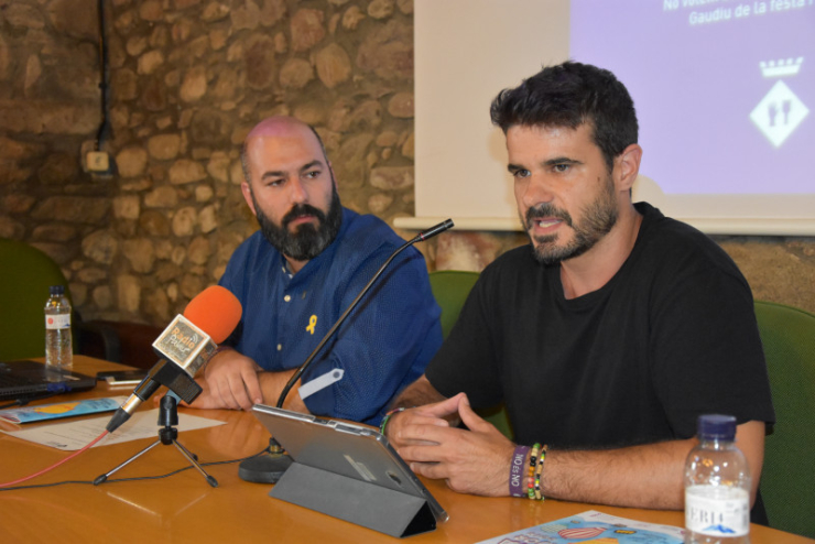 Jordi Plaza i Oriol Lozano durant la presentació del programa de Festa Major