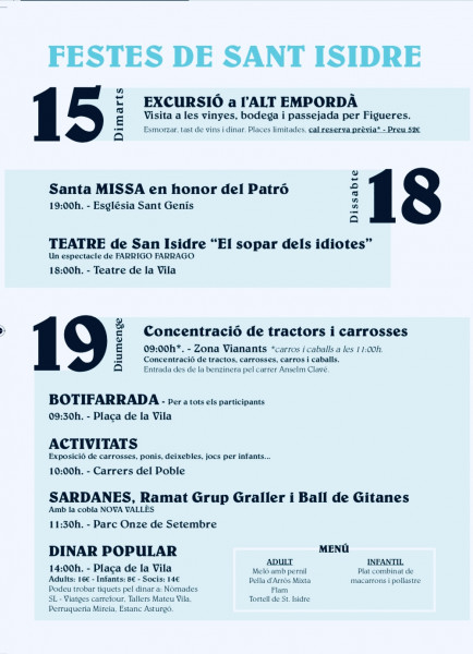 Programa Festa Sant Isidre
