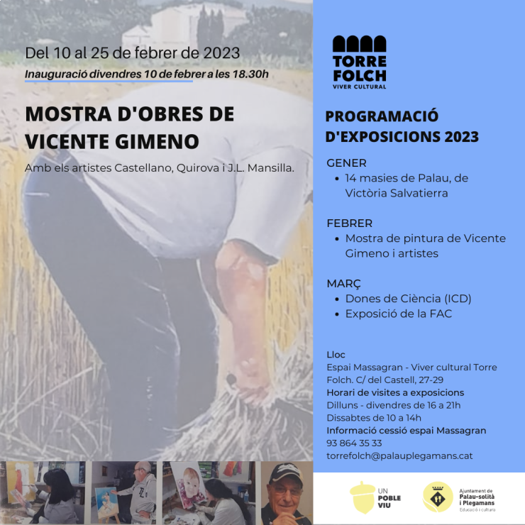 Calendari expositiu 1º trimestre 2023