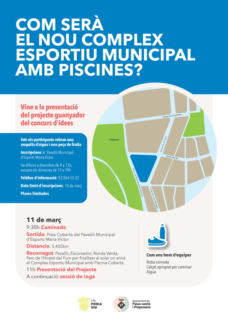 Cartell Caminada Presentació futur projecte del complex esportiu