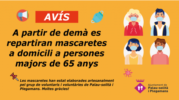 Repartiment de mascaretes a persones majors de 65 anys