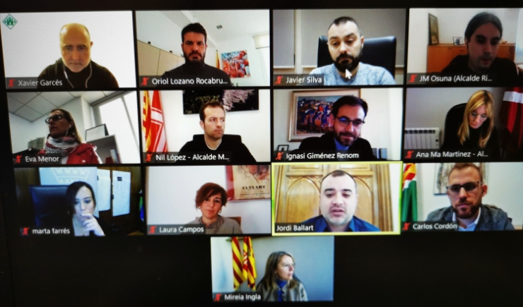 La roda de premsa dels diferents alcaldes del Vallès Occidental.