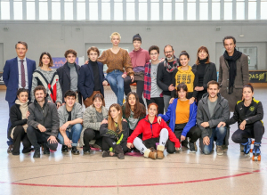 L'Equip de la sèrie TV3 'Les de l''Hoquei' al pavelló Maria Víctor