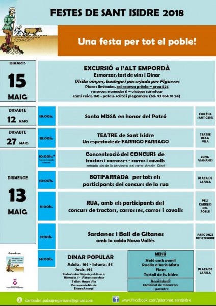 Programació Sant Isidre 2018