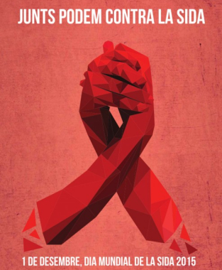 Cartell del Dia Mundial de la Lluita contra la Sida 2015. Dissenyat per Natàlia Plaza Sánchez.