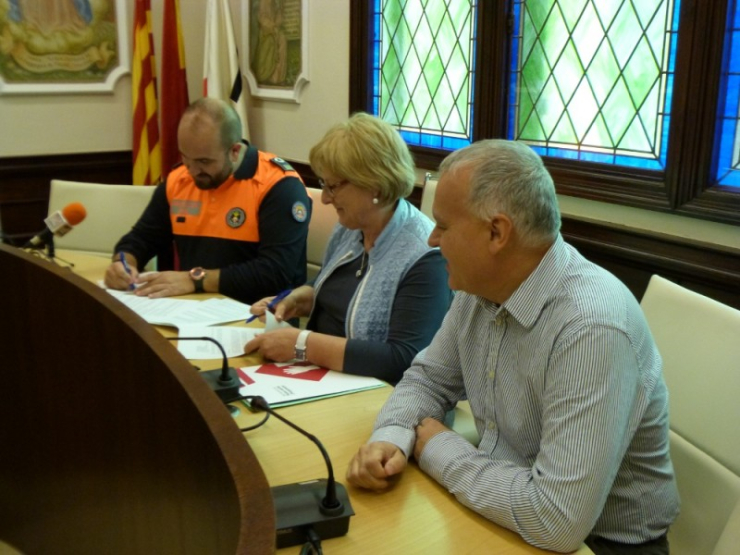 D'esquerra a dreta, Daniel Ruiz, Teresa Padrós i Jaume Oliveras