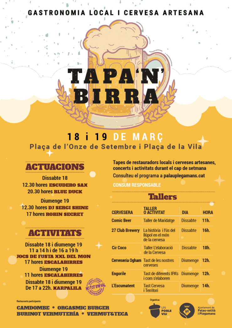 Programació del Tapa'n Birra 2023