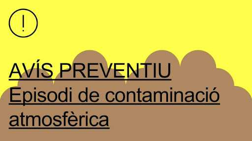 Avís preventiu per nivells moderats de contaminació de l’aire per PM10