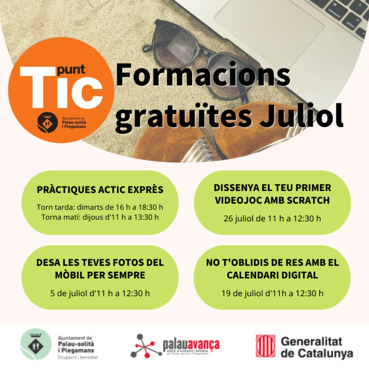 Noves formacions d’estiu gratuïtes al Punt TIC de Palau-solità i Plegamans