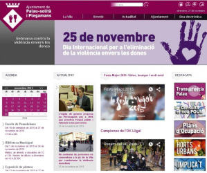 Pàgina d'inici de la web municipal