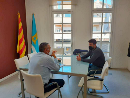 Trobada de l'alcalde Oriol Lozano amb l'alcalde de Lliçà d'Amunt Ignasi Simón.