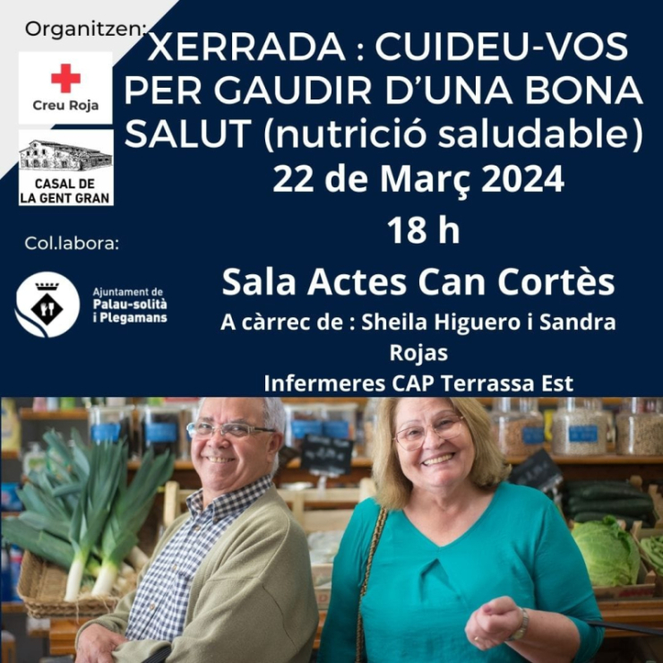 Cartell xerrada cuideu-vos per mantenir una bona salut