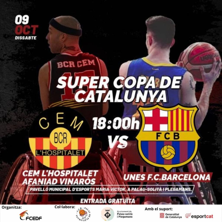 Cartell de la Supercopa de Catalunya de bàsquet en cadira de rodes