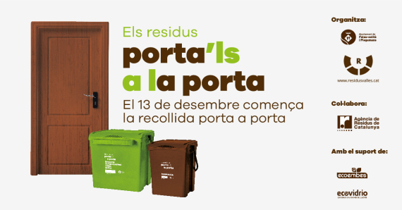 El dilluns 13 de desembre s’inicia la recollida Porta a Porta de les 5 fraccions de residus