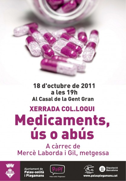Cartell de la xerrada 'Medicaments, ús o abús'