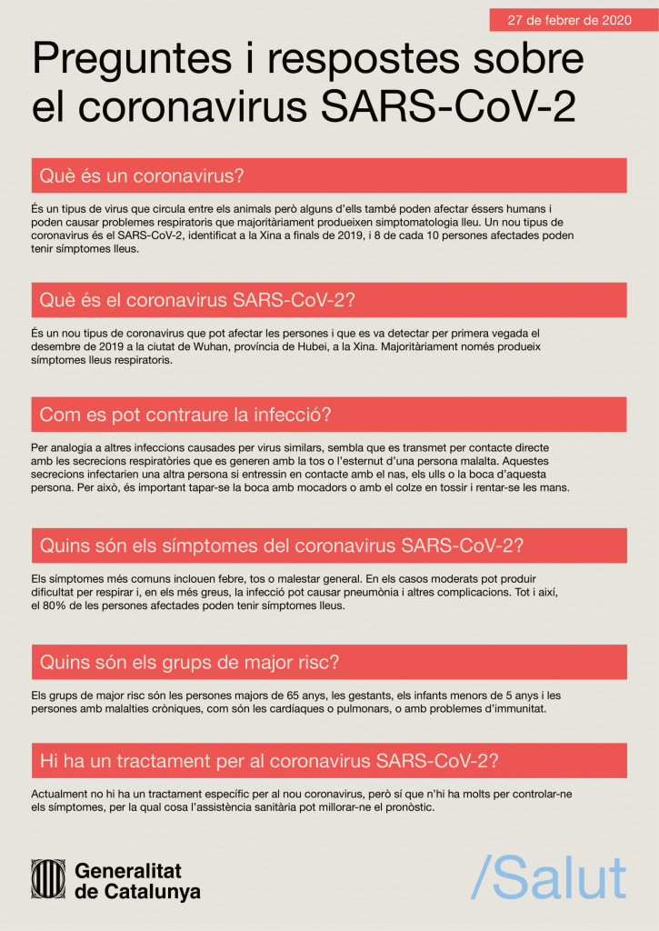 Preguntes freqüents coronavirus