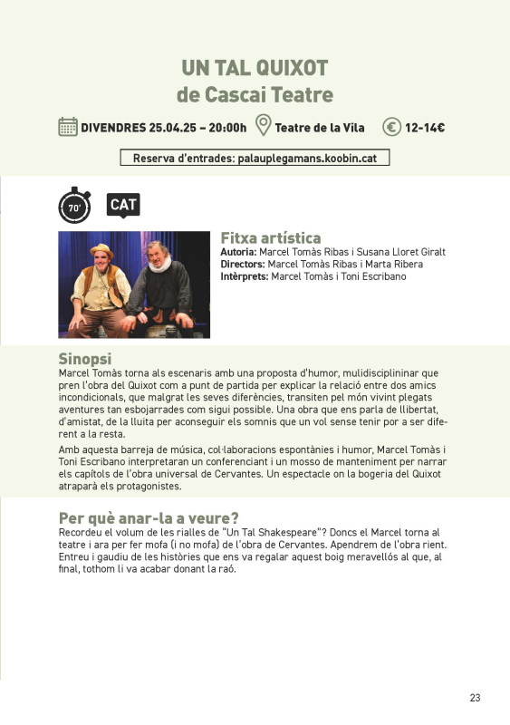Informació obra Conspiranoia
