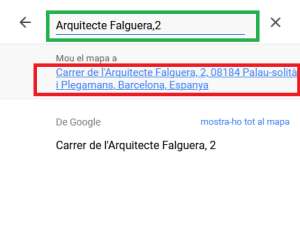 Cerca de domicili a Google Maps